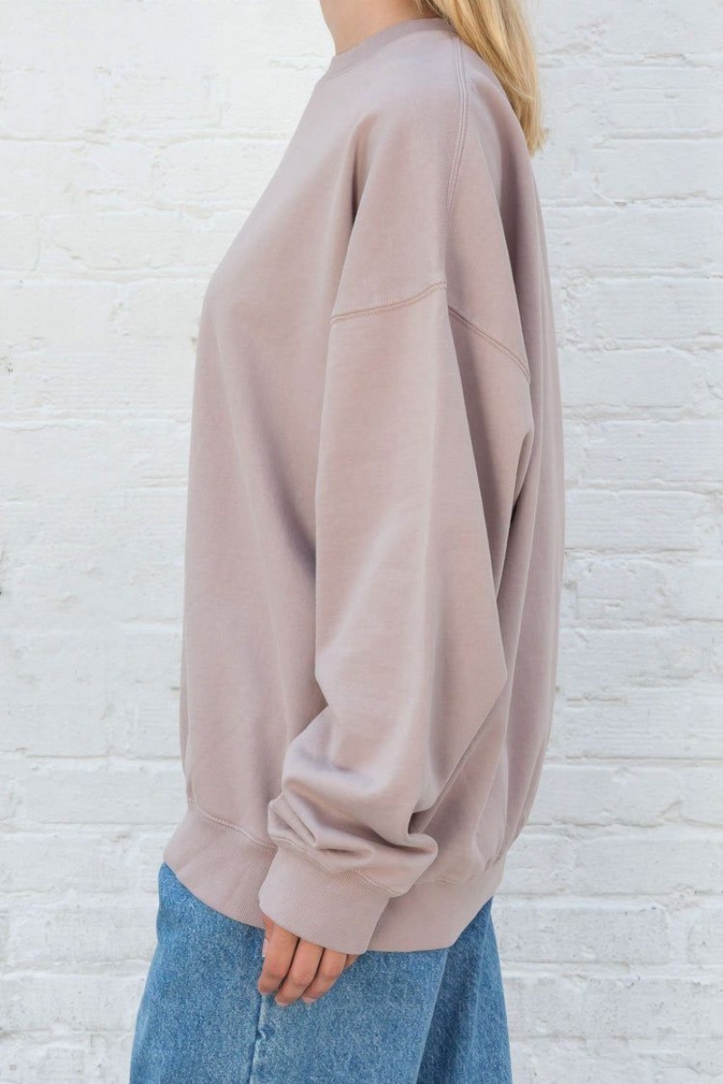 Sweatshirt Brandy Melville Erica Oversized Beige | YHE-12095345